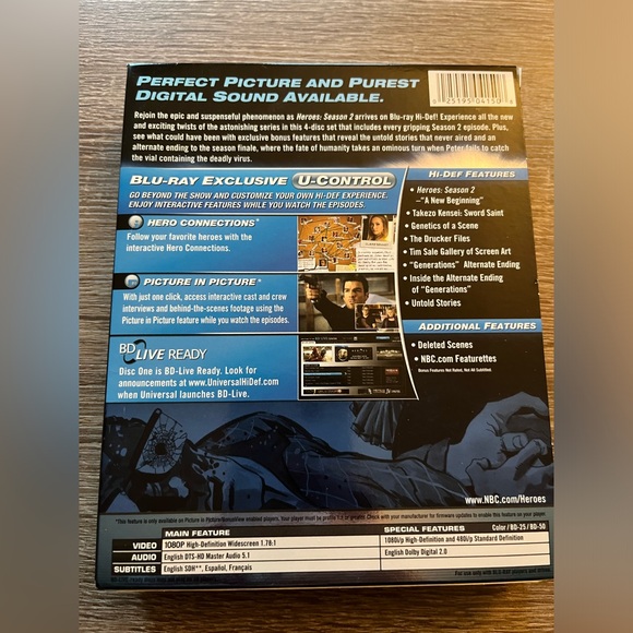 📀 3/$15 or 4/$20 📀 Heroes Season 2 Bluray - Picture 2 of 4